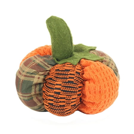 Way To Celebrate Stuffed Pumpkin with Green Leaves