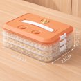 thumbnail image 3 of vnanda Odor-free Food Container Dumpling Storage Box Multi-layered Capacity Portable Handle Airtight Lid Non-sticky Refrigerator Food Wonton Container Holder, 3 of 8