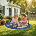 thumbnail image 2 of Outsunny Saucer Swing Giant Hanging Tree Swing, Nest Web Rope Seat, Blue, 2 of 10