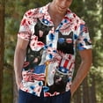 thumbnail image 6 of Funny Floral Tropical Patriotic Black Cat Hawaiian Shirt For Men Aloha Mens Hawaiian Shirts Short Sleeve Button Down Shirt, 6 of 7