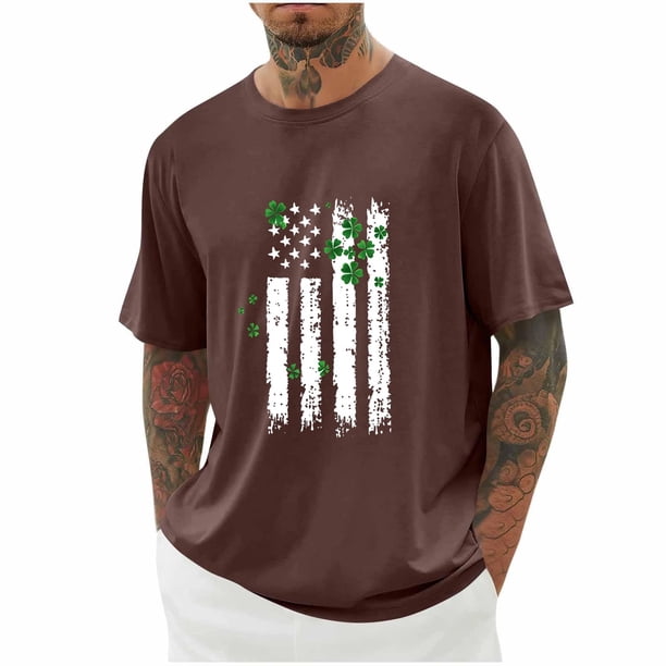 Camisetas de Manga Larga para Hombre Algodón Impresión Cuello Redondo Blusas de Moda Casual