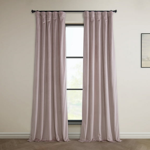 Mauve Heritage Plush Velvet Curtain (1 Panel), Mauve, 50W X 108L