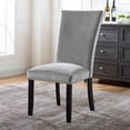 thumbnail image 4 of Set of 2 Gray Flannelette Dining Chairs with Nailhead Trim, Upholstered Seat, Solid Wood & Veneer Frame, Transitional Style for Kitchen & Dining Rooms, 20.5"W x 28"D x 42"H, 4 of 11