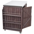 thumbnail image 6 of 42.1" Grill Cart with Side Shelf, Outdoor Kitchen Island with Storage Cabinet, Stainless Steel Top, Adjustable Shelf, and 4 Wheels for Pizza Prep, 6 of 8