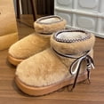 thumbnail image 4 of Viluyesy Womens Snow Boots Faux Fur Lined Platform Slip On Ankle Winter Boots Comfortable Plush for Outdoor Everyday Wear Khaki Size 7-7.5, 4 of 7
