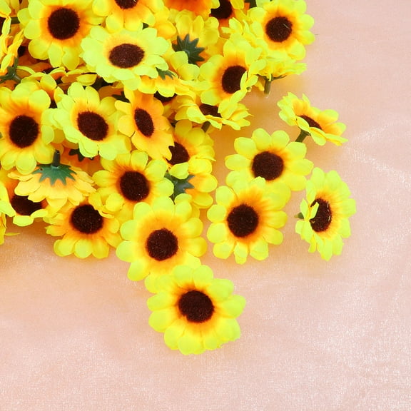 COSMOBETTY Sunflower Heads 200Pcs Yellow for Home and Wedding Decorative Purposes