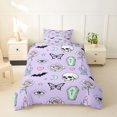 thumbnail image 2 of Homewish Goth Coffin Skull Twin Duvet Cover for Kids, Lavender Rose Butterfly Bat Twin Bedding, Halloween Reversible, 2pcs, 1 Duvet Cover and 1 Pillowcase, 2 of 6