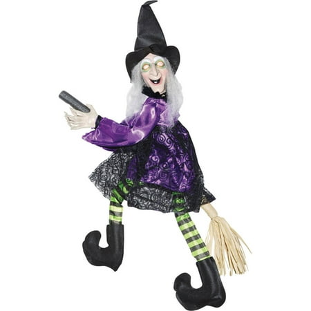 Morris Costumes Animated Decorations & Props Flying Witch On Broom, Style SS85394