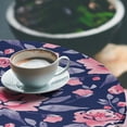 thumbnail image 3 of Ambesonne Aquarelle Floral Fitted Round Tablecloth, Art of Dreamy Rose, 40"- 44" Diameter, Dark Coral Blush Indigo, 3 of 5