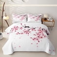 thumbnail image 2 of Erosebridal Cherry Blossom Twin Quilt Set,Japanese Minimalist Style Twin Coverlet Set For Boys,2 Pieces, 2 of 7