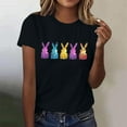 thumbnail image 2 of Staron Women's Casual Short Sleeve T-Shirt Easter Round Neck Basic Top Loose Comfy Relaxed Fashion Tee, Black L, 2 of 4