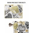 thumbnail image 6 of Valentine's Day Living Room Curtains 2 Panel, Romantic Love Heart Roses Abstract Black Gold Cafe Window Treatment, Farmhouse Bedroom Bathroom Kitchen Curtains Drapes 104"x45", 6 of 6