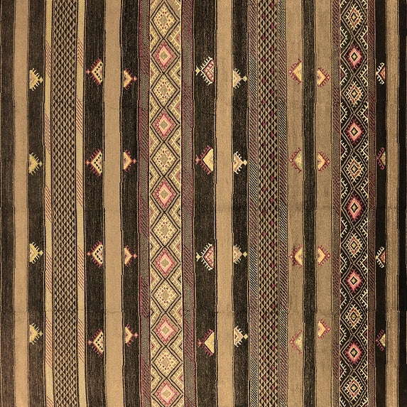 Ahgly Company Indoor Square Solid Brown Modern Area Rugs, 7' Square
