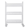 thumbnail image 1 of Yeacher Multifunctional 3-Tier Mesh Wire Rolling Cart Kitchen Bedroom Bathroom Living Storage Rack Organizer--White, 1 of 8