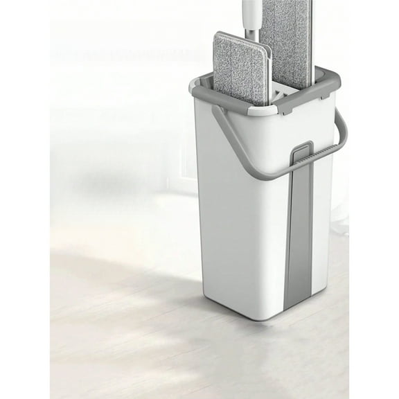 Hand Free Flat Floor Mop And Bucket Set For Professional Home Floor Cleaning System With Washable Microfiber Pads For Hardwood，Spin Mops for All Floor Types and Windows Cleaning,Bucket-mop-3 cloth