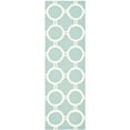 thumbnail image 2 of SAFAVIEH Dhurrie Sloane Geometric Circles Wool Runner Rug, Light Blue/Ivory, 2'6" x 8', 2 of 5