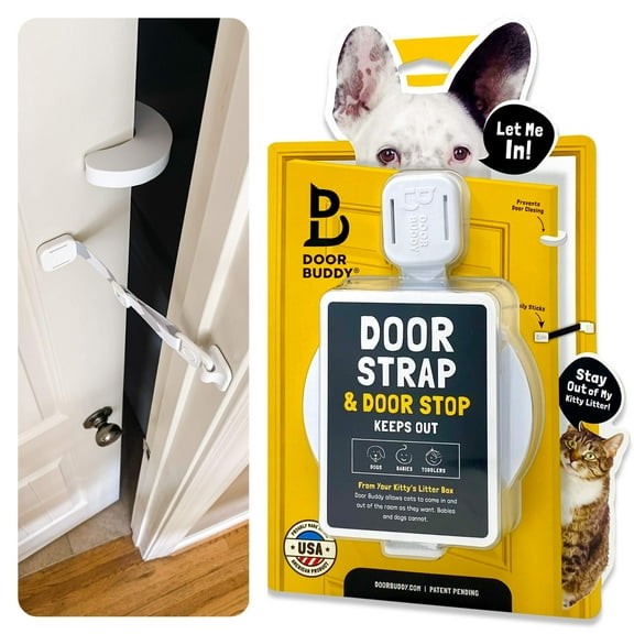 Door Buddy Cat Litter Box Door Latch and Door Stopper