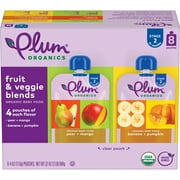 Plum Organics Stage 2 Organic Baby Food, Variety Flavors, 4 oz Pouches (8 Pack)