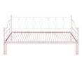 thumbnail image 4 of Twin Size Daybed with Trundle, Metal Daybed Frame with Heavy Duty Slats, Modern Space Saving Sofa Bed for Bedroom Living Room, No Box Spring Required, Pink, 4 of 7