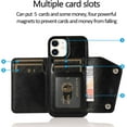 thumbnail image 3 of Compatible with iPhone 14 Wallet Case with Card Holder Crossbody Neck Strap Lanyard Handbag Wrist Strap Purse for Women PU Leather Flip Case with Credit Card Slot Kickstands Stand Case Black, 3 of 9