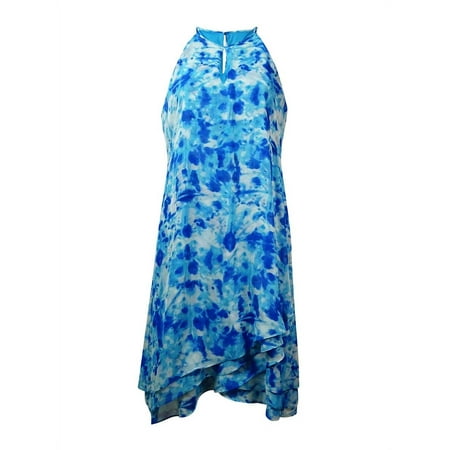 Calvin Klein Women's Keyhole Trapeze Chiffon Dress