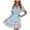 Light Blue, variant on Azrian Womens Plus Size,Fashion Women's Summer Casual V-Neck Short-sleeve Printed Mini Dress
