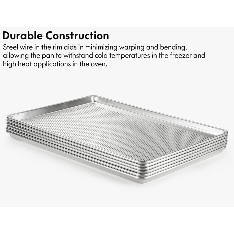 Large Aluminum Heavy-Duty Commercial Baking Pans. 26” x 18” x 1