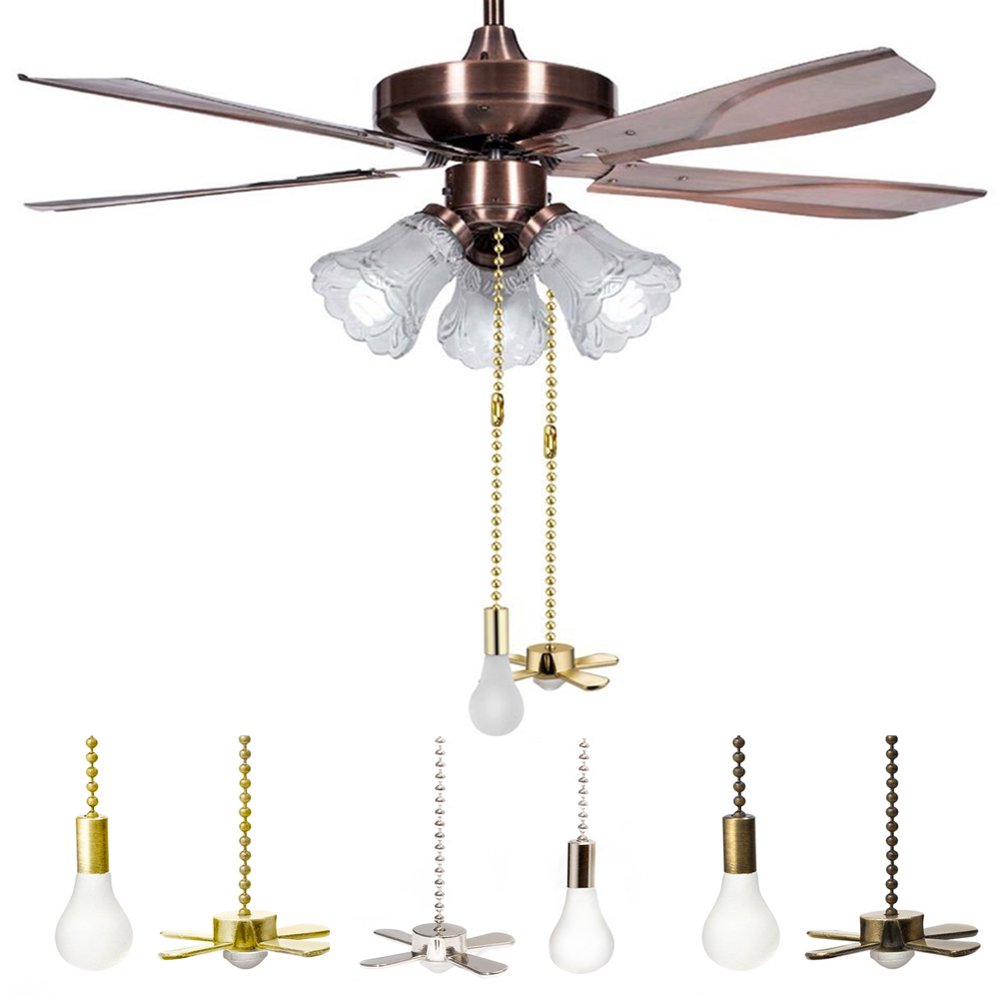 Cheers.US 2Pcs/Set Ceiling Fan Pull Chain Ornaments Extension Chains