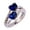 Dake Blue, variant on TIHLMK Ring for Women Famale Fashion Lover Jewelry Heart Cut Rainbow & White Gemstone Ring