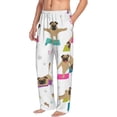 thumbnail image 2 of Daiia Yoga Dogs Poses Men's Sleep Pant with Pockets and Drawstring,Pajama Pants-Medium, 2 of 9