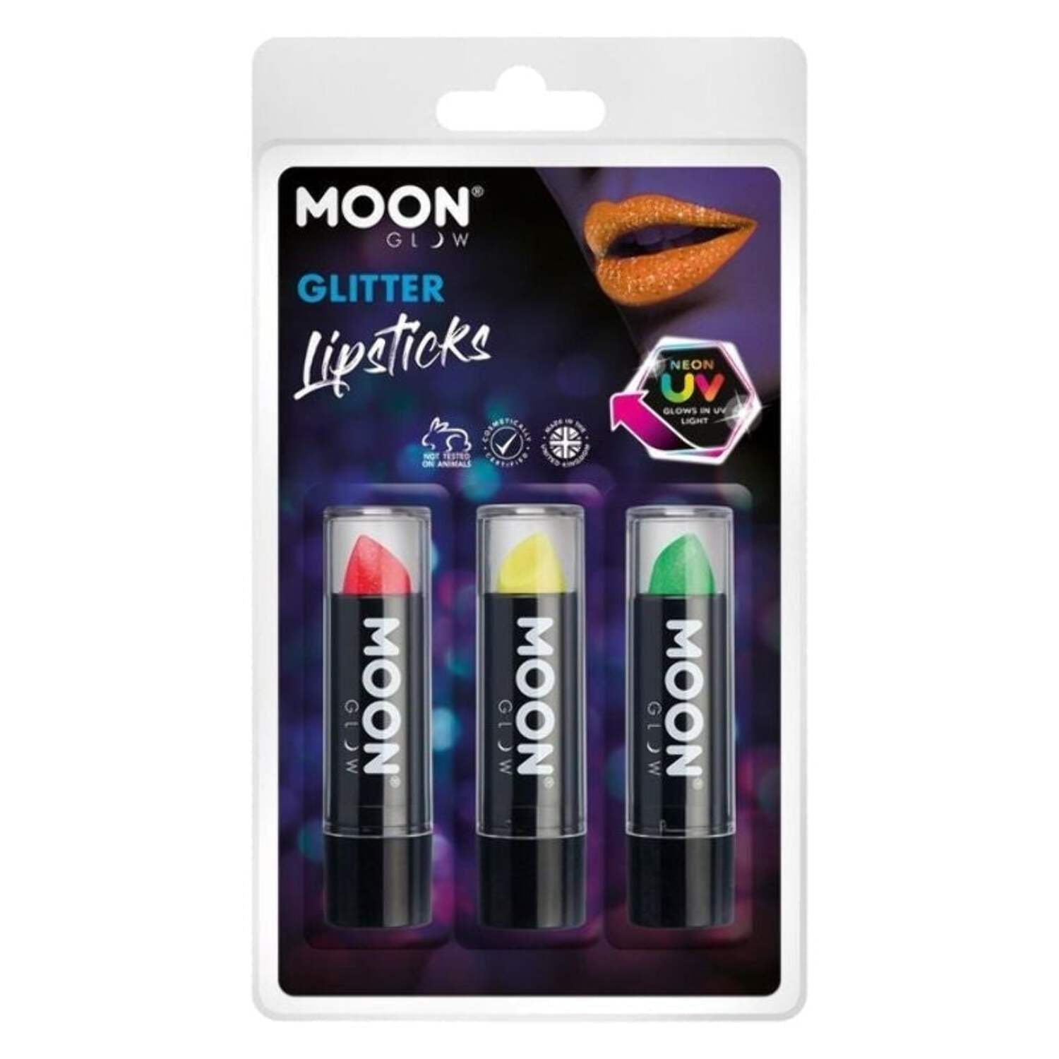 Moon Glow Pastel Neon UV Lipstick Pastel Yellow M37623 Costume Make Up Moon Glow Pastel Neon UV Lipstick Pastel Yellow M37623 Costume Make Up