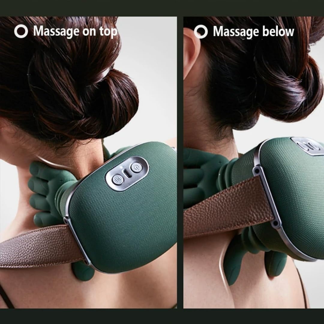 Neck Shoulder Massager Hand Cervical Massager Portable for Shoulder Lower Abdominal Pain Relief Heat Electric Hand Massage Back Relaxing