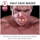 thumbnail image 3 of 2pcs Halloween Half-Face Masks Latex Funny Funny Half Face Funds Suplementos de fiesta, 3 of 6