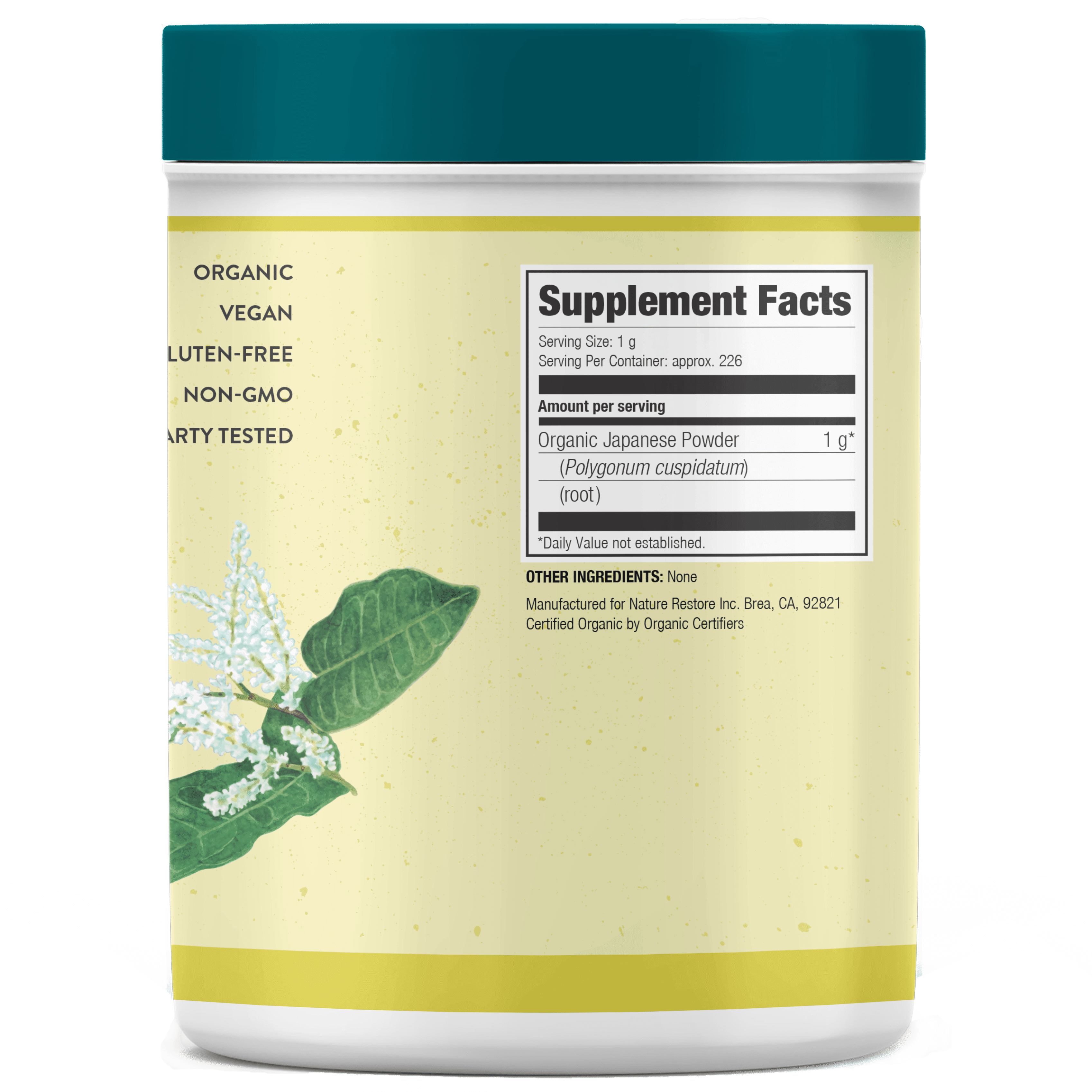 Nature Restore Organic Japanese Knotweed Powder, 8 Ounce, Natural Trans-resveratrol, Non GMO, Gluten Free, Also Known as Polygonum Cuspidatum