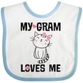 thumbnail image 3 of Inktastic My Gram Loves Me Girls Cat Girls Baby Bib, 3 of 4
