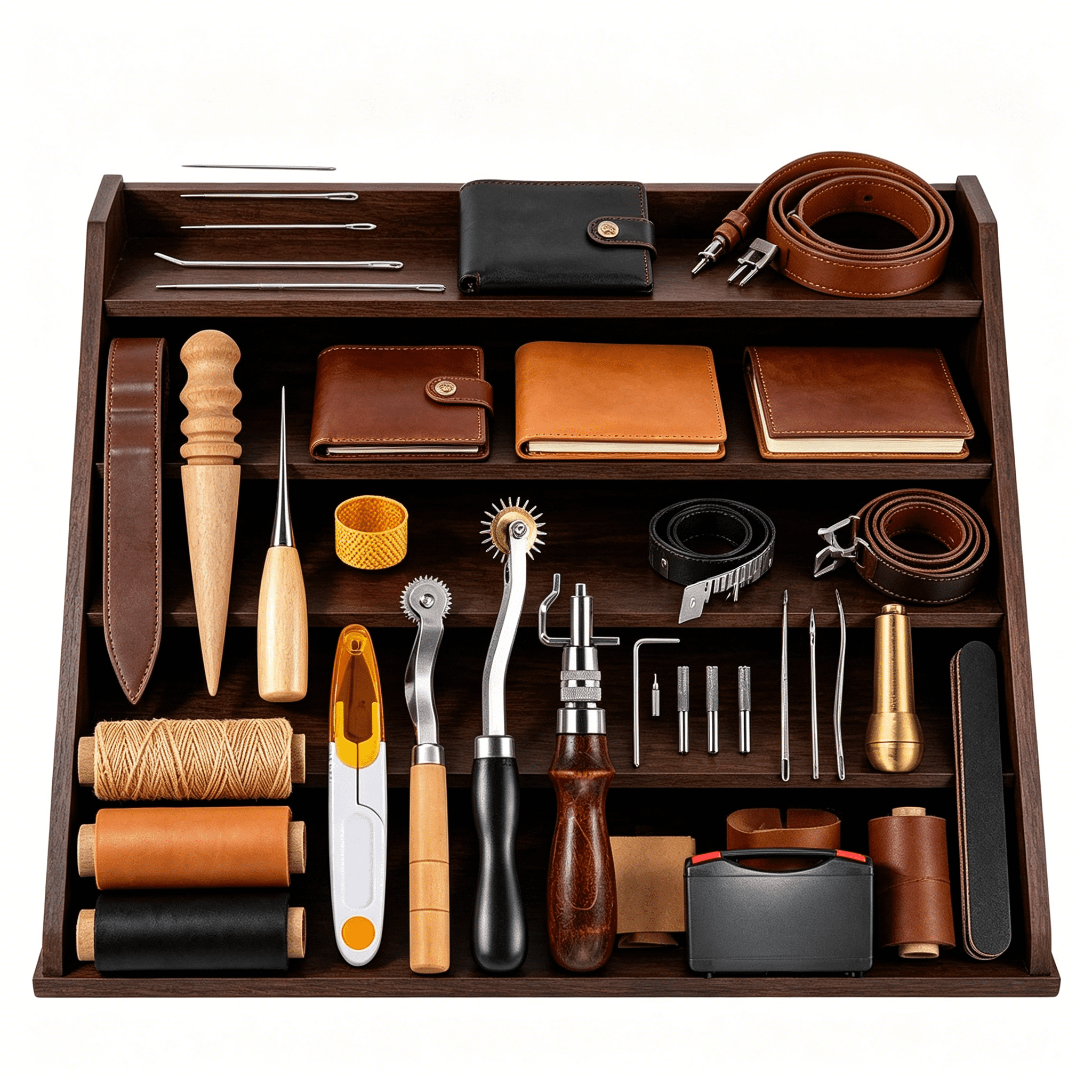 EXLEAF 2026 New Leather Working Kit Full Kit Leather Working Tools Ergonomic Grip Leather Tools for Crafting Leather Repair Diy Projects Professional Leatherwork.