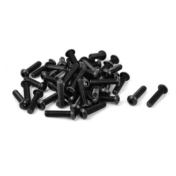 Unique Bargains M6x25mm 10.9 Alloy Steel Button Head Hex Socket Cap Screw Bolt Black 50pcs