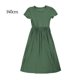 thumbnail image 1 of Sonducket Vestido de color sólido de manga corta con cuello plisado de Elenxs Gril conjuntos de ropa Verde 140cm, 1 of 6