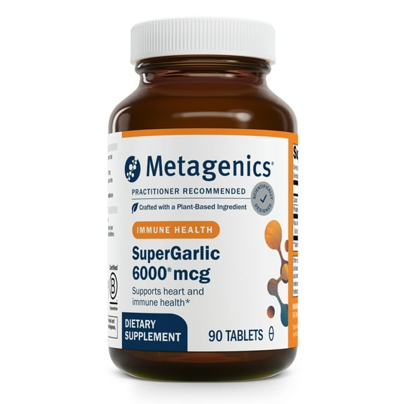 Metagenics SuperGarlic 6000 - Super Concentrated 6000 mcg Allicin - Supports Heart Health & Immune System* - Allicin Garlic Supplement - Non-GMO & Vegetarian - 90 Tablets