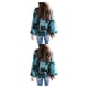 thumbnail image 1 of Camisa de mujer poliéster cuello plisado Minnieouse bohemia Verde S CBP137703, 1 of 6