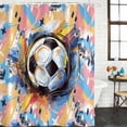 thumbnail image 3 of Sports Football, Minimalist Painted Art Waterproof Fabric Shower Curtain, Waterproof Fabric Shower Curtain for Bathroom Curtains Bathtubs Hotel Washable Shower Curtains with 12 Hooks Standard 60x72, 3 of 8