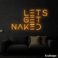 thumbnail image 2 of Craftnamesign Let Get Naked Neon Sign, Bedroom Decor, Bar Club Wall Art, 2 of 4