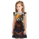 thumbnail image 1 of Fotbe Prairie Meditating Raccoon Vestido de Dormir para Niñas de 3 a 10 Años, Mangas Cortas, Estilo Princesa, Pijama Camisón con Mangas Voladas-X-Large, 1 of 6