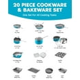 thumbnail image 4 of Gotham Steel Nonstick Pots and Pans 20 Piece Kitchen Ceramic Cookware Bakeware Set Aqua Blue, 4 of 7