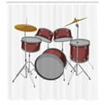 thumbnail image 3 of Ambesonne Drums Shower Curtain, Picture of a Drum Kit Scene, 69"Wx84"L, Pale Maroon and White, 3 of 3