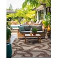 thumbnail image 3 of Unique Loom Outdoor Coastal Collection Area Rug - Seaknot (7' 10" Square Beige/Blue), 3 of 9
