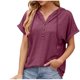 thumbnail image 2 of Fiudx Ofertas de La Semana Blusas con Capucha de Manga Corta Holgadas con Botones y Hombros a Manga con Cuello En V Liso para Mujer a La Moda, 2 of 7
