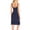 *Navy, variant on ClodeEU Women's Spaghetti Strap Crewneck Dress with Lace Hem ,Solid Color Casual Summer Midi Dress White,Womens Plus M