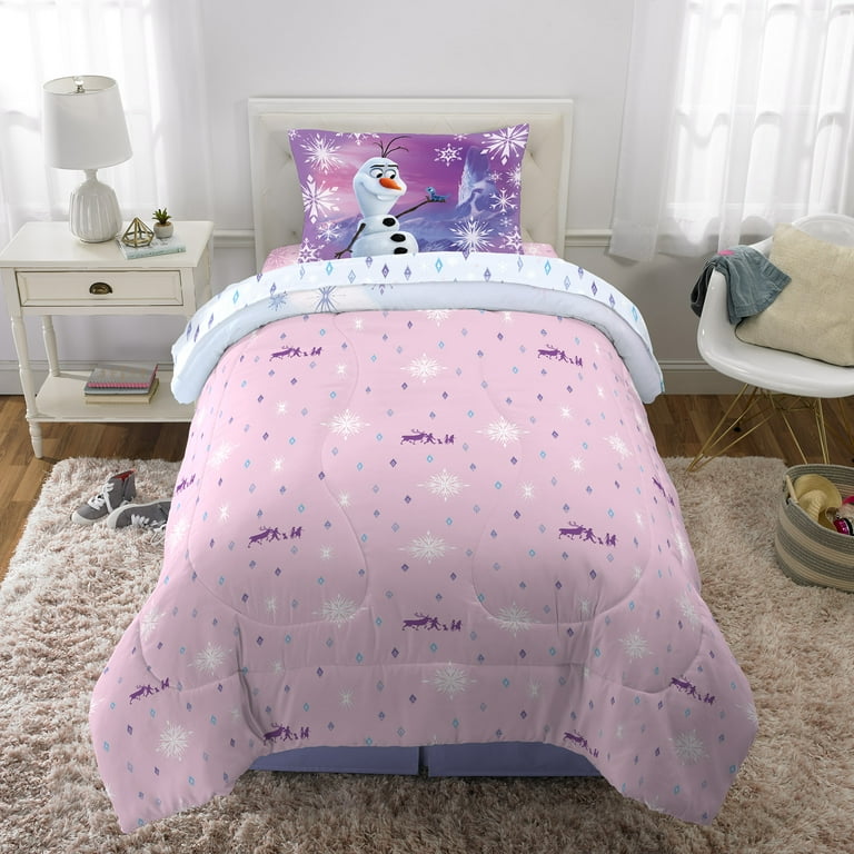 Disney Frozen Kids 2 Piece Twin Full Comforter Set Reversible Microfiber