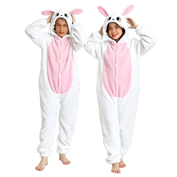 Generic Girls Boys Animal Onesie Funny Long Sleeve Rabbit Onesie Cute Fuzzy Romper